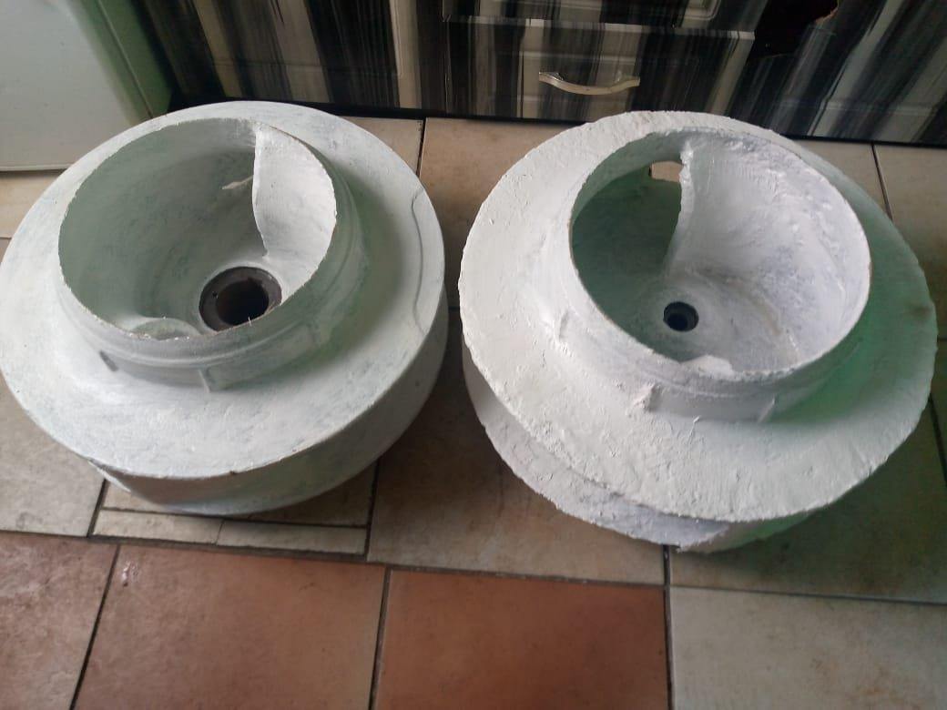 Two impellers rebuilt and ceramic coated