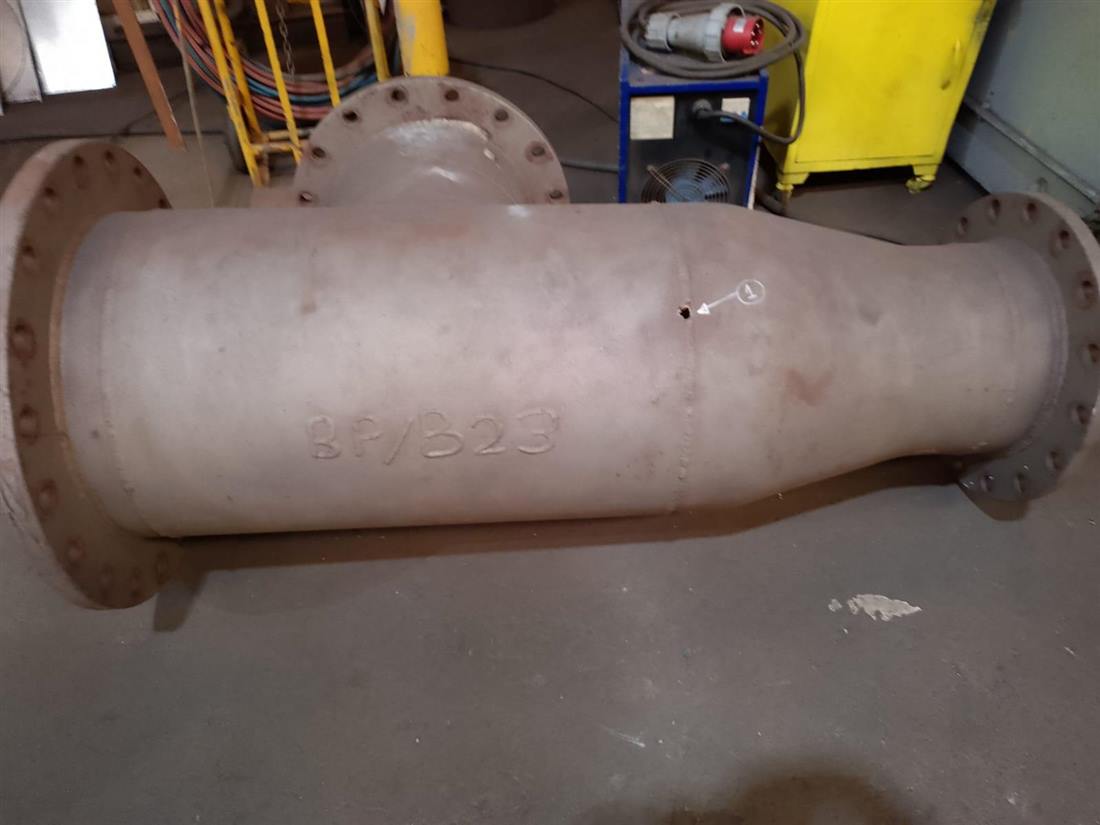 Spool piece before blasting and coating